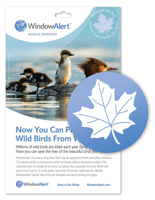 Window Alert 4 Maple Leaf Decals Protect Wild Birds