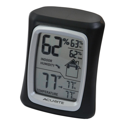 Acurite Temperature & Humidity Monitor Indoor Thermometer  00325 - Black