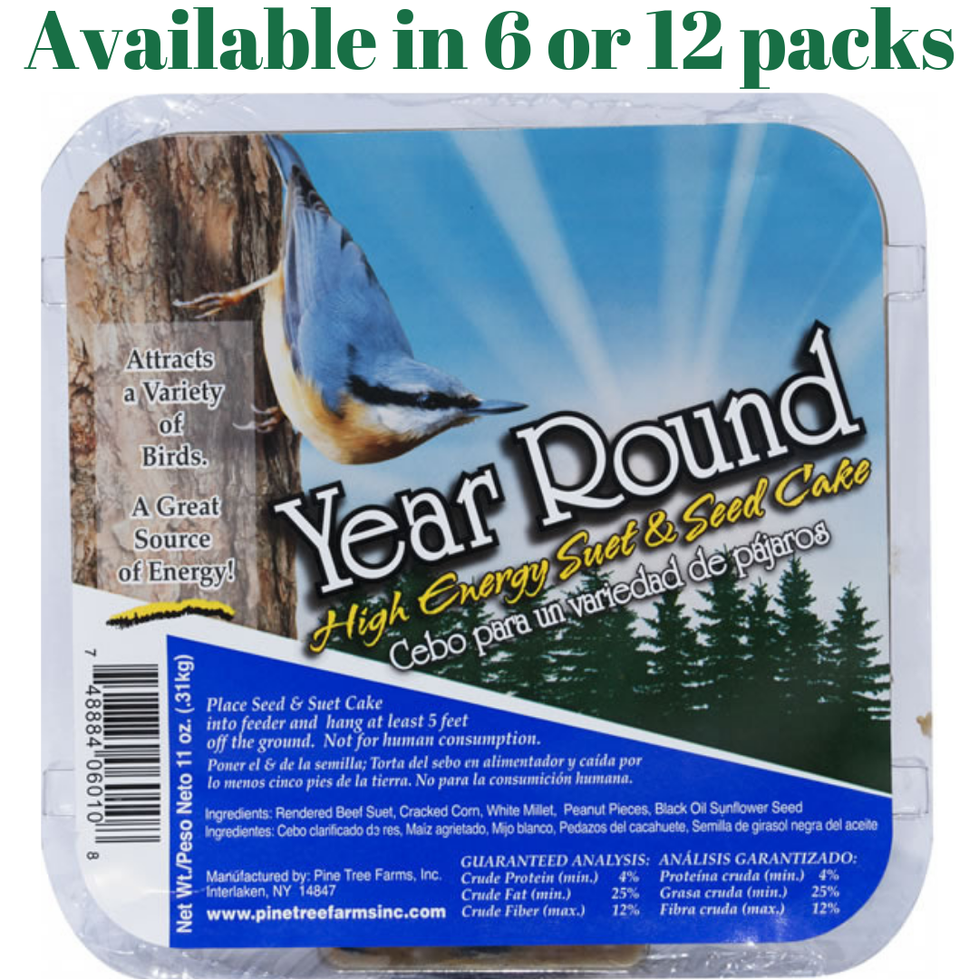 Pine Tree Farms Year Round High Energy Suet 11 oz. (6 or 12 Packs)