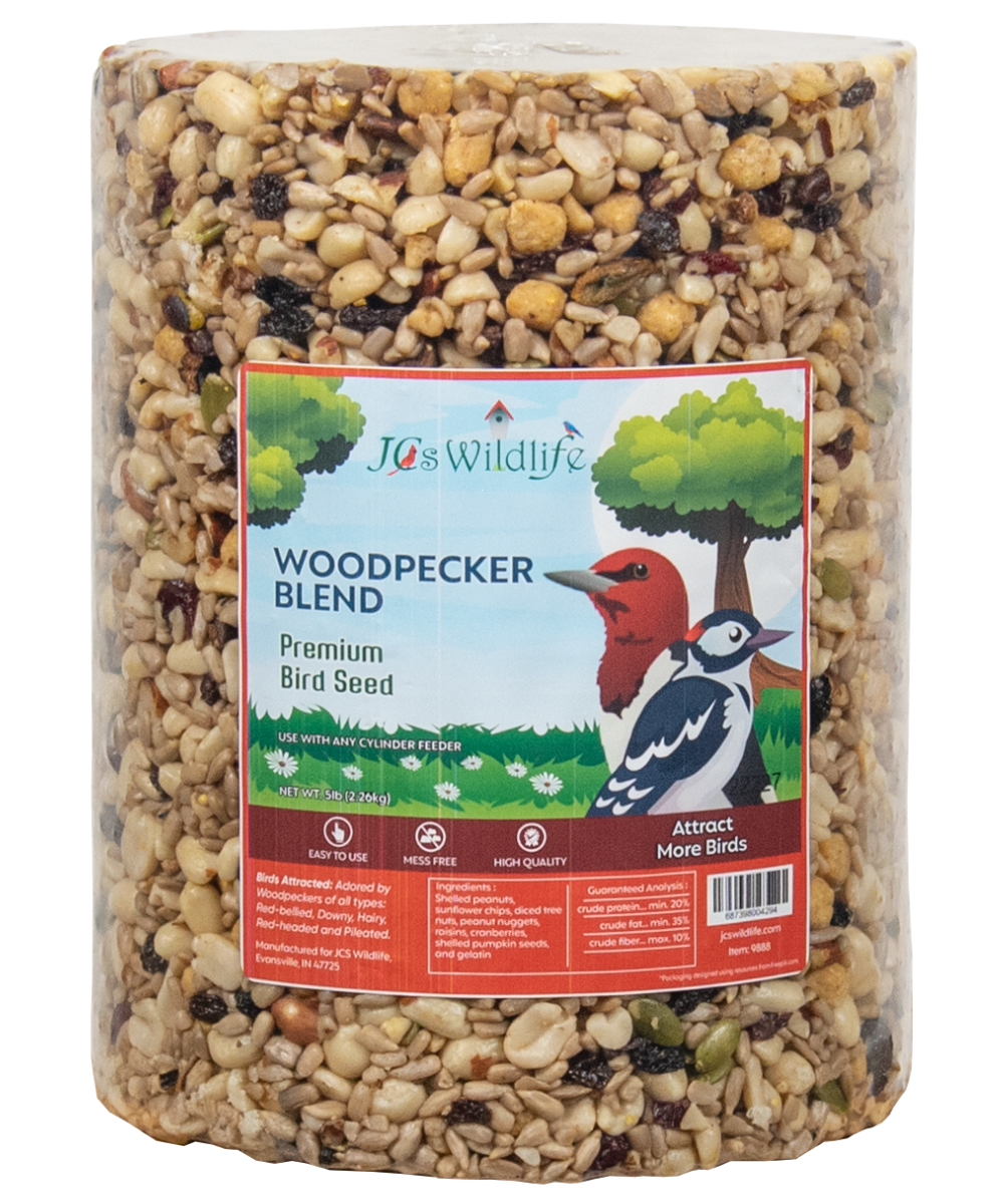 JCs Wildlife Woodpecker Blend Bird Seed Large Cylinder, 5 lb (6 Count)