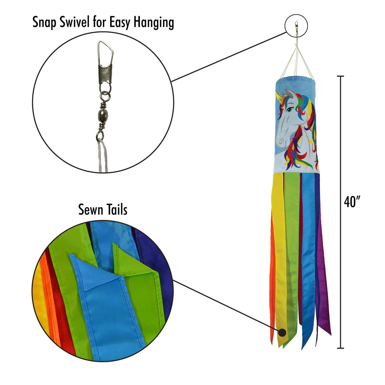 In The Breeze Unicorn 40" Windsock