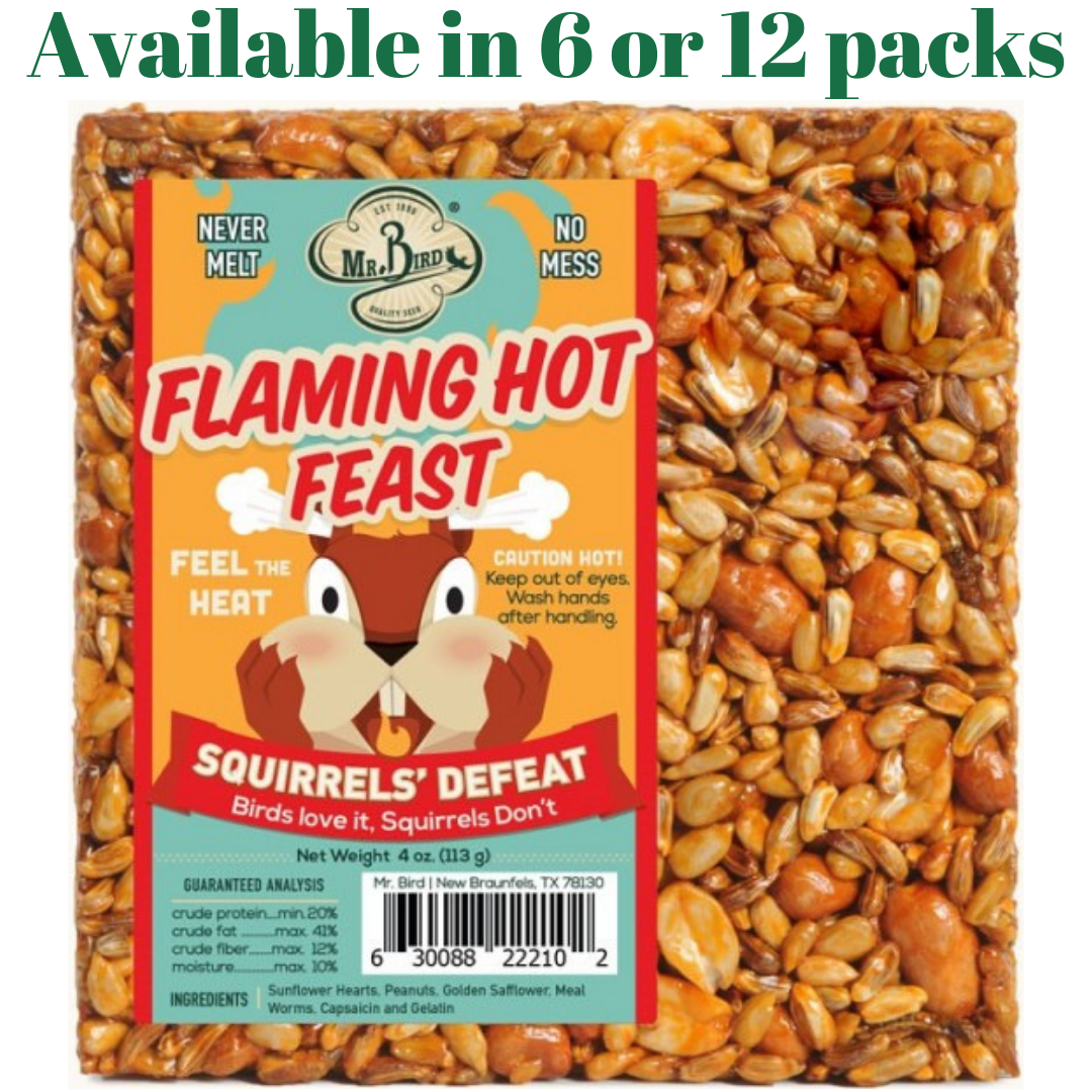 Mr. Bird Flaming Hot Feast Small Wild Bird Seed Cake 4 oz. (6 or 12 Packs)