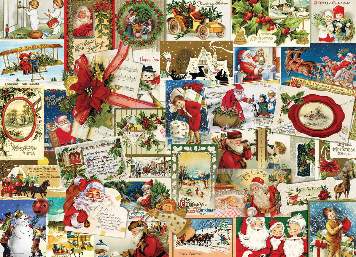 EuroGraphics Vintage Christmas Cards Jigsaw Puzzle (1000-Piece)