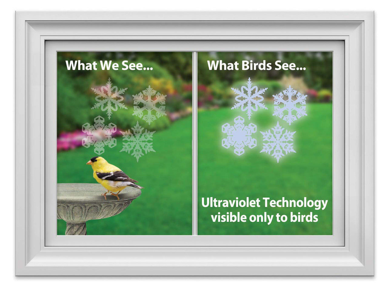 Window Alert 4 Snowflake Decals Protect Wild Birds