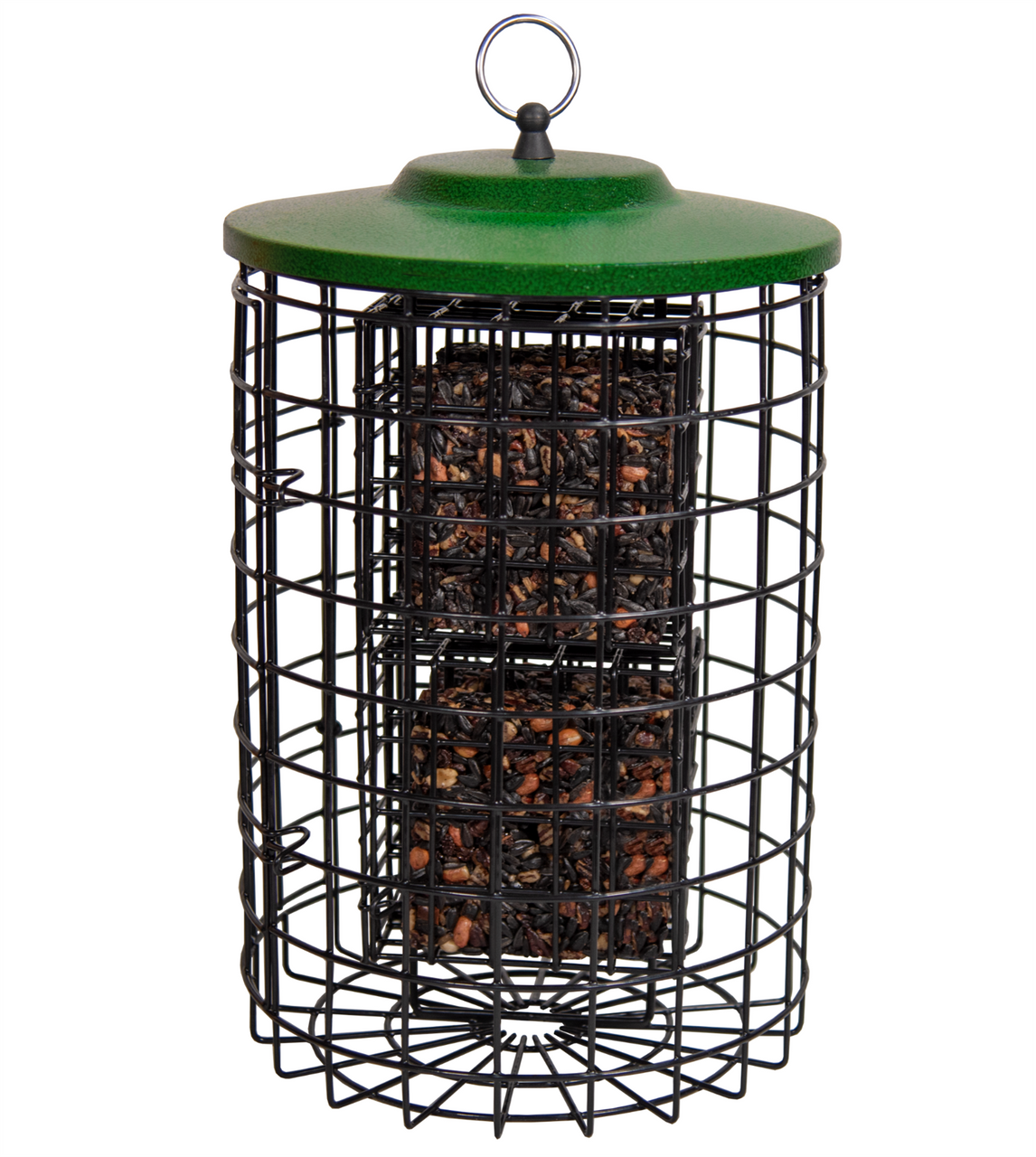 Squirrel Stopper Large Round Squirrel Proof Suet Feeder with Easy-Open Side Door - Holds 4 Suet Cakes