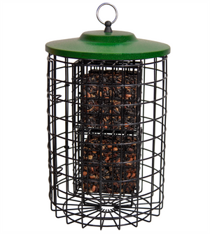 Squirrel Stopper Large Round Squirrel Proof Suet Feeder with Easy-Open Side Door - Holds 4 Suet Cakes