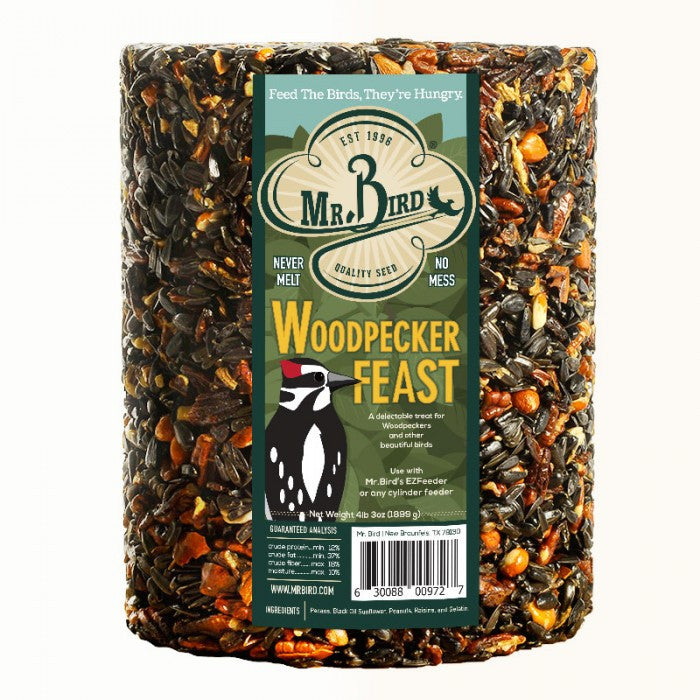 Mr. Bird Woodpecker Feast Birdseed Cylinder - Large 6" Diameter 6-Pack