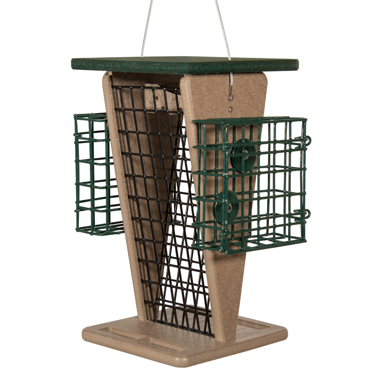 JCS Wildlife Whole Peanut Feeder With 2 Suet Cages - Great for Woodpeckers and Peanut Loving Birds!