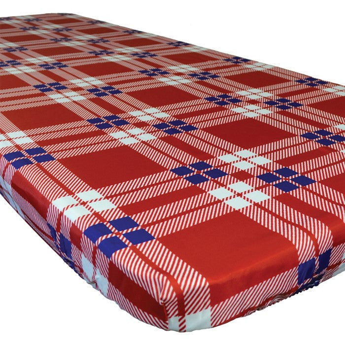 In the Breeze Plaid 6 Foot Fitted Tablecloth