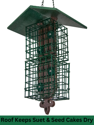 JCS Wildlife Quad Fleur de Lis Suet Feeder with Roof