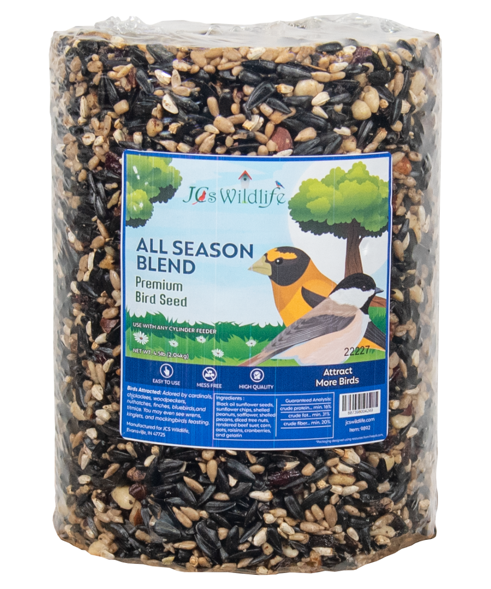 JCs Wildlife All Season Blend Premium Bird Seed Large Cylinder, 4.5 lb (6 Count)
