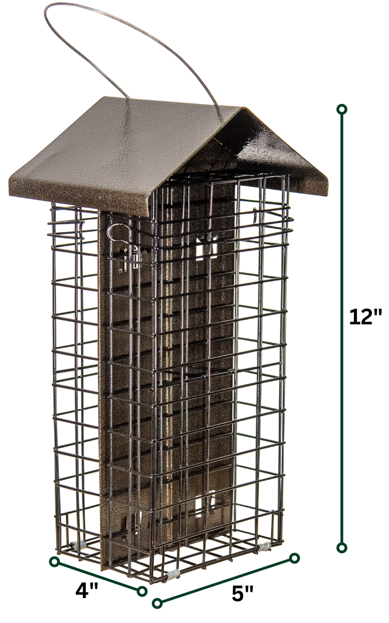 JCS Wildlife Metal House Four Cake Suet Cage (Bronze)