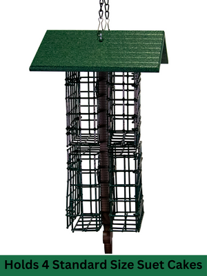 JCS Wildlife Quad Fleur de Lis Suet Feeder with Roof