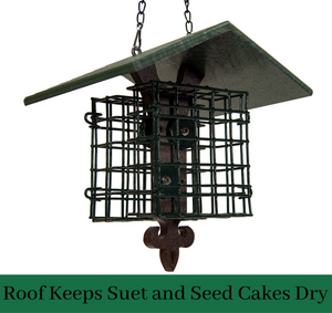 JCS Wildlife Fleur de Lis Suet Feeder with Eco-Friendly Poly Lumber Roof