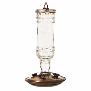 Perky-Pet 8107 Antique Bottle Glass HummingBird Feeder - Clear 10 oz.