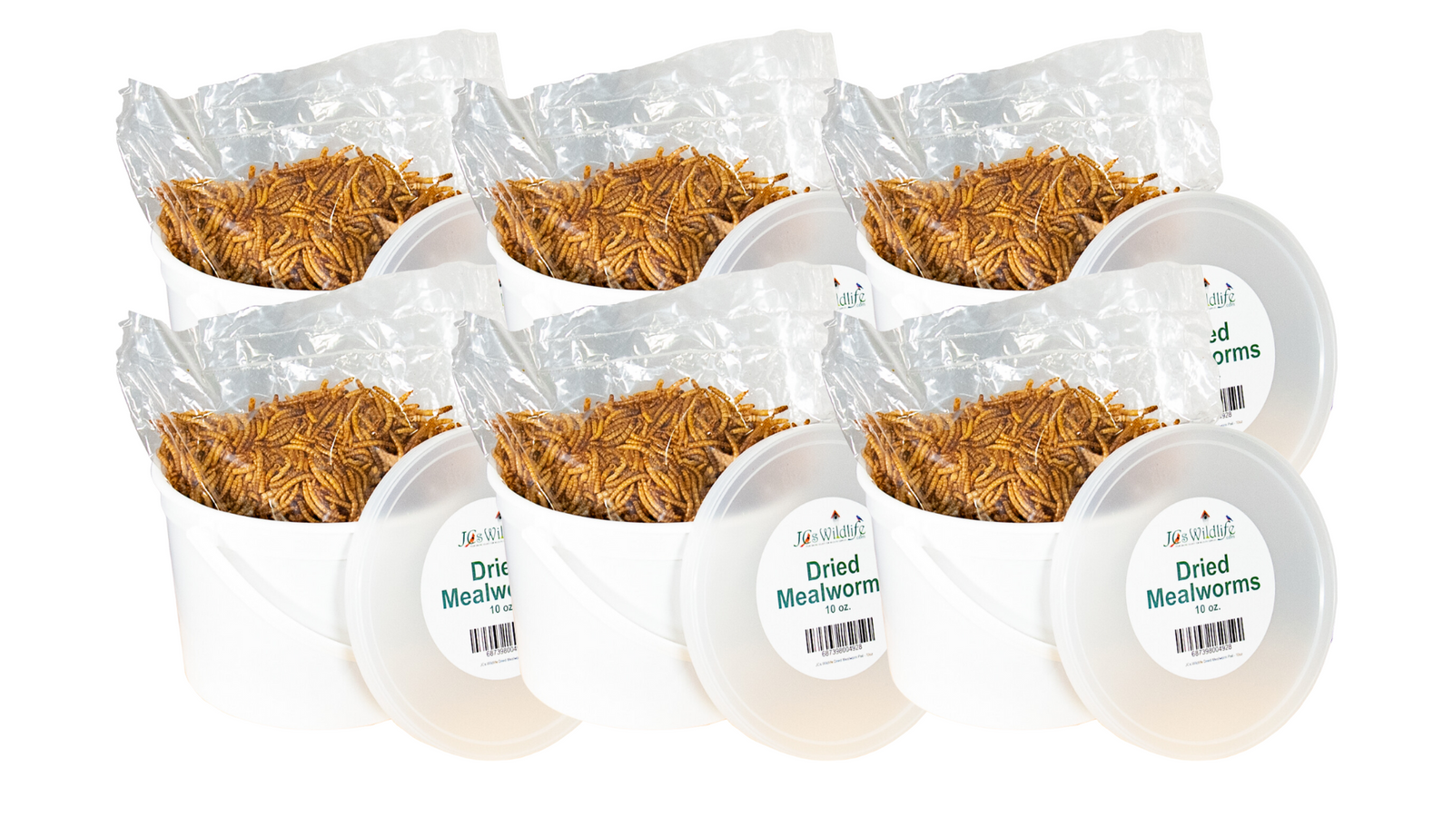 JCS Wildlife Dried Mealworm Pail - 10oz (6 Count)
