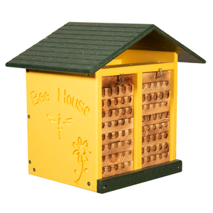 JCS Wildlife Double-Wide Large Poly Lumber and Pine Mason Bee House - Handmade in the USA