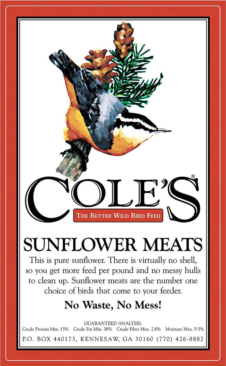 Cole's SM20 Sunflower Meats Bird Seed, 20 lbs (2 Count)
