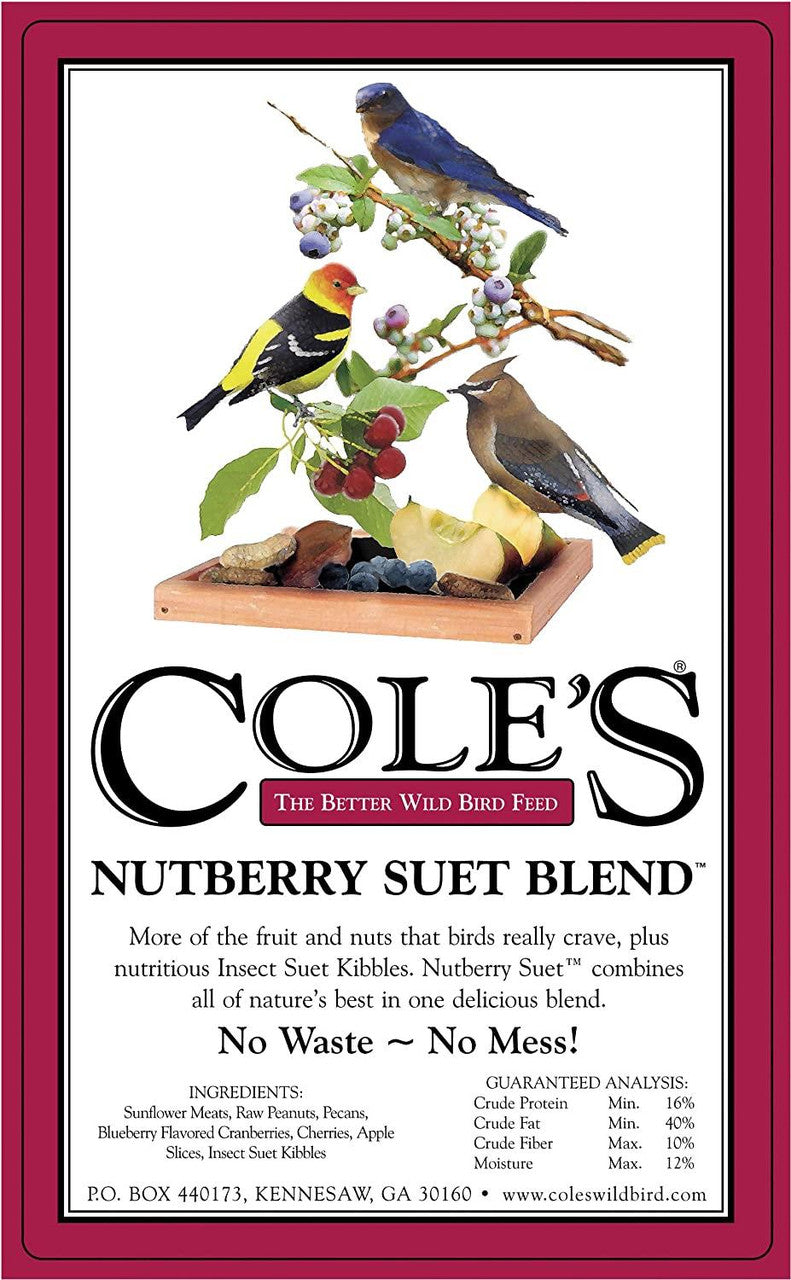 Cole's NB10 Nutberry Suet Blend Bird Seed, 10 lbs (4 Count)