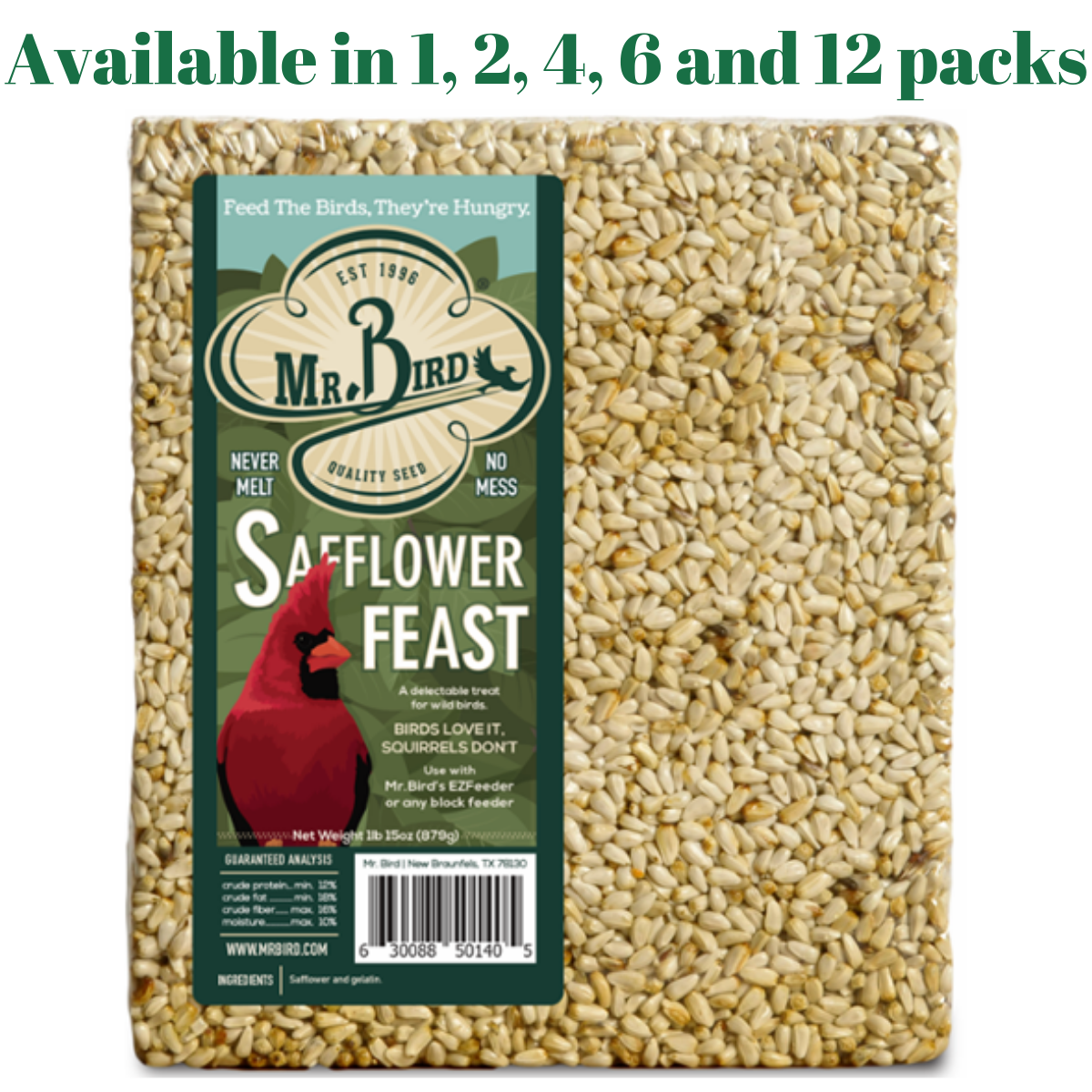 Mr. Bird Safflower Feast Large Wild Bird Seed Cake 1 lb. 15 oz.