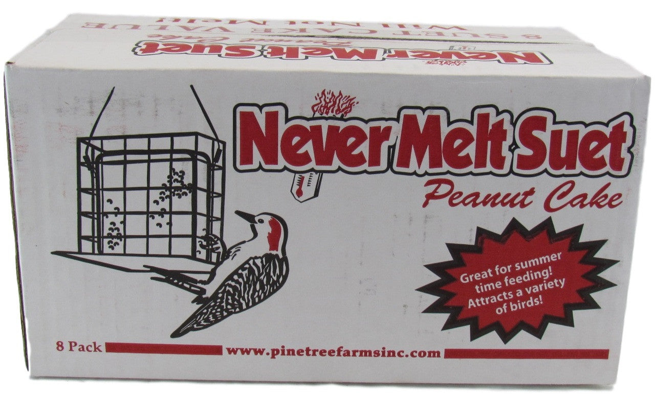 8 Pack Pine Tree Farms Never Melt Suet Peanut Cake Value Pack 11 oz Made in USA