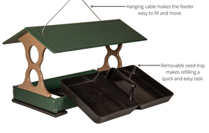 JCS Wildlife Large Fly Thru Bird Feeder- Mounting Pole Bundles Available