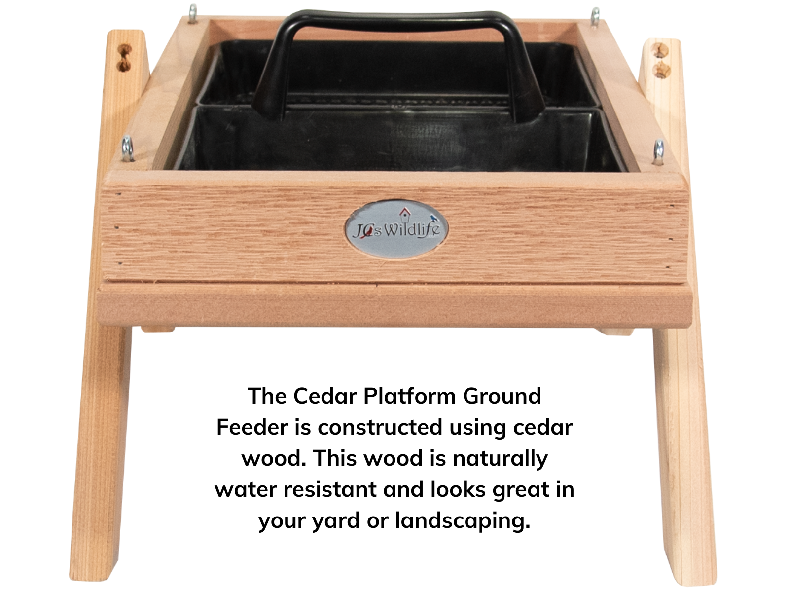 JCS Wildlife Cedar Platform Ground Feeder Large