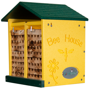 JCS Wildlife Double-Wide Large Poly Lumber and Pine Mason Bee House - Handmade in the USA