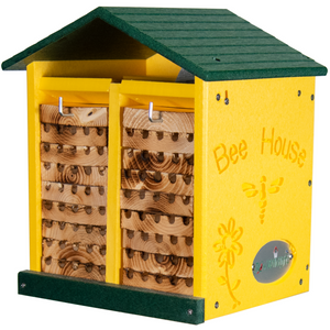 JCS Wildlife Double-Wide Large Poly Lumber and Pine Mason Bee House - Handmade in the USA