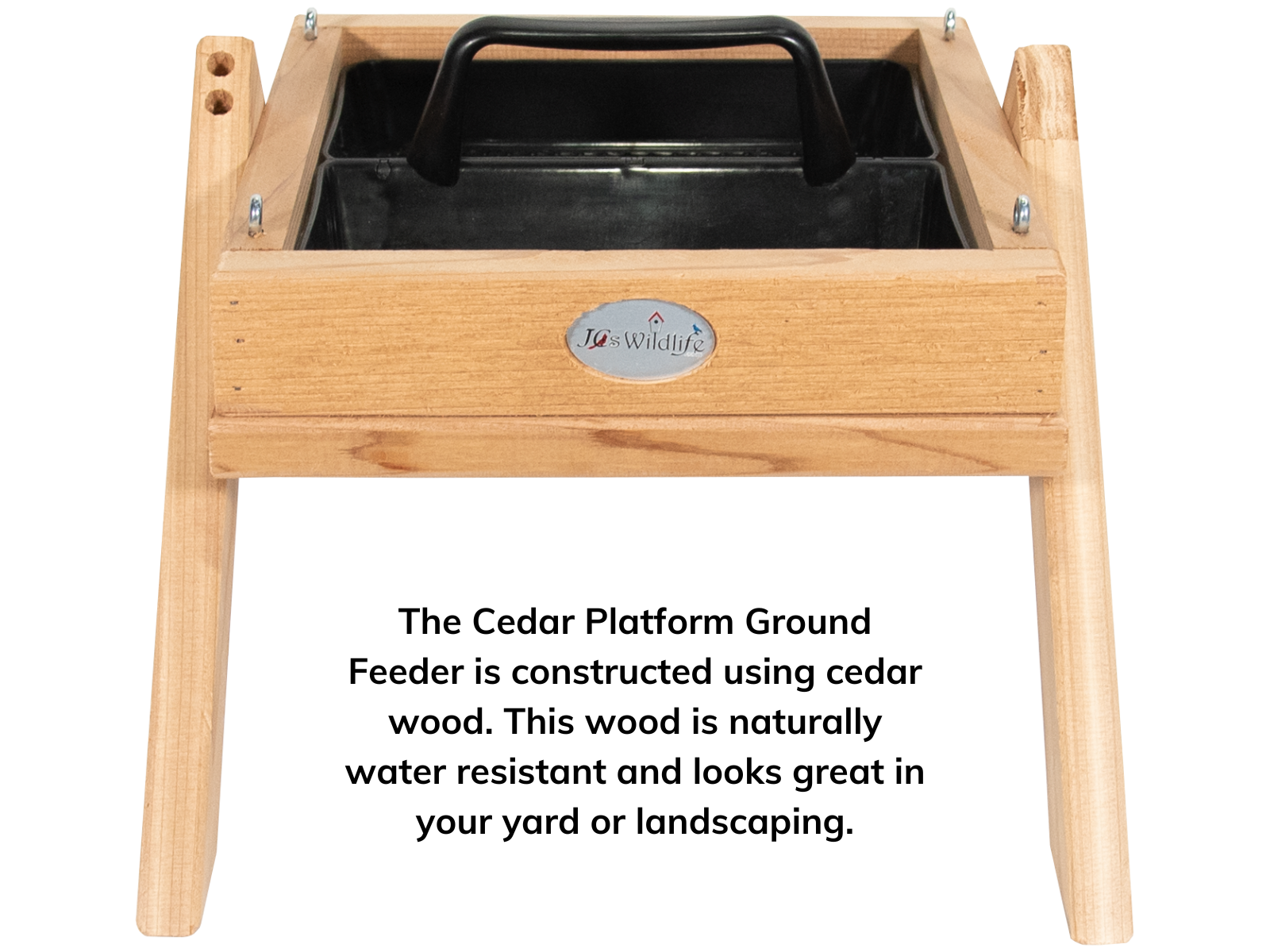 JCS Wildlife Cedar Platform Ground Feeder Medium