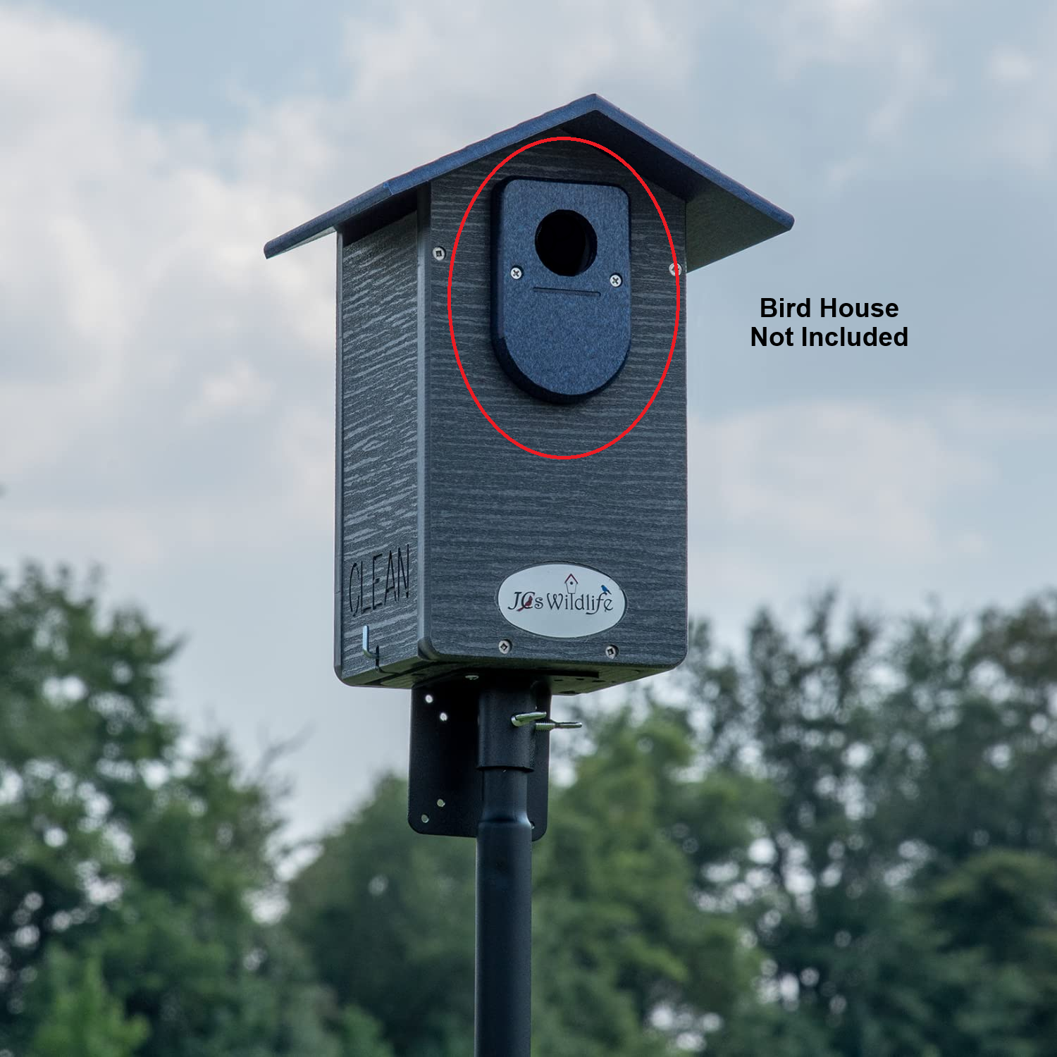 JCs Wildlife Exclusive Recycled Poly Lumber Blue Birdhouse Predator Guard