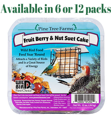 Fruit Berry & Nut Suet Cake Pine Tree Farms 12 oz. (6 or 12 Packs)