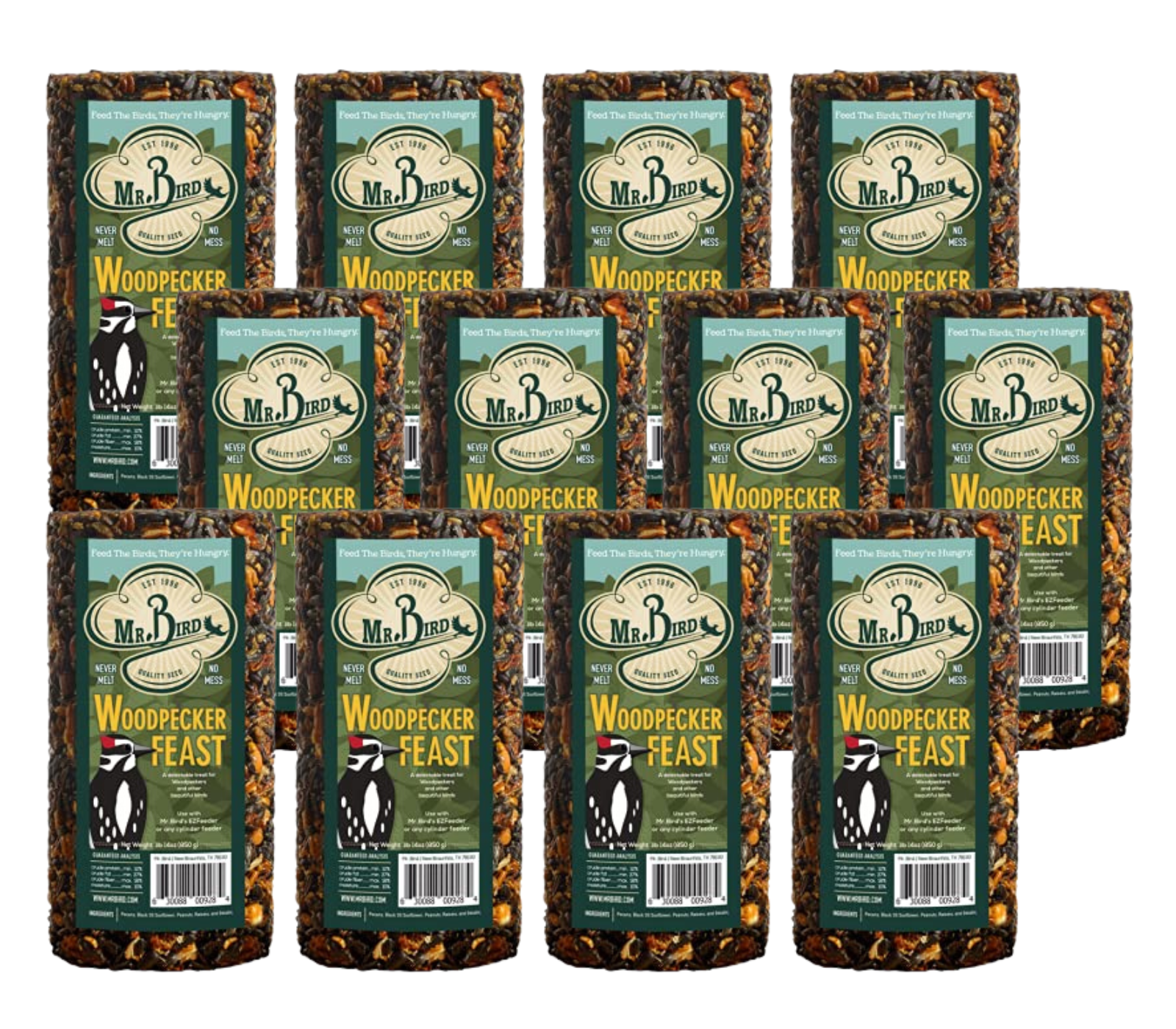 Mr. Bird Woodpecker Feast Small Wild Bird Seed Cylinder 1 lb. 14 oz.
