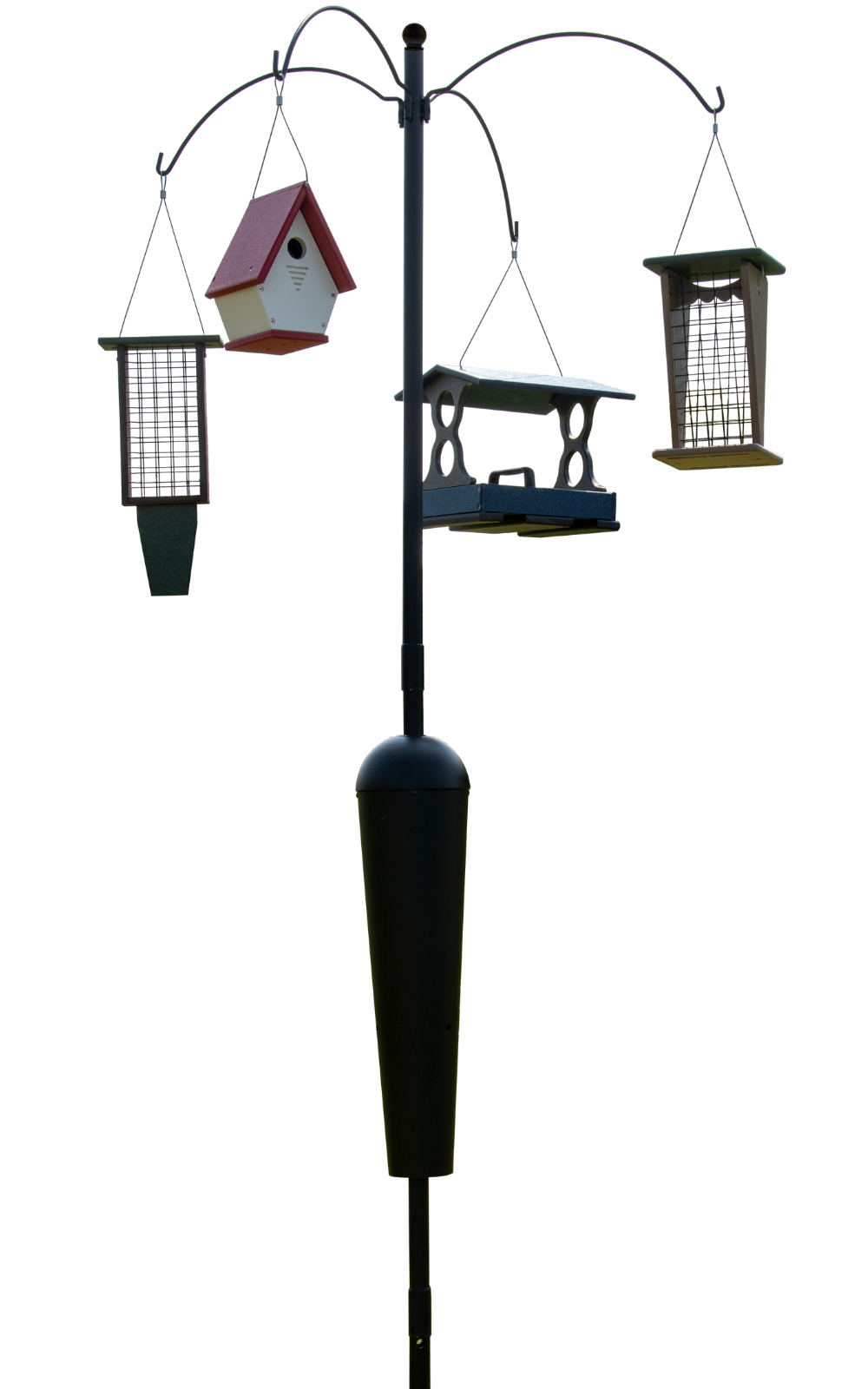 Squirrel Stopper Sequoia Squirrel Proof Pole System with 4 Hanging Stations
