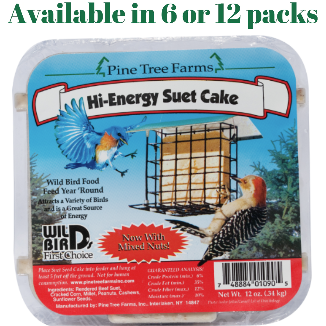 Pine Tree Farms Hi-Energy Suet Cake Wild Bird Food 12 oz.
