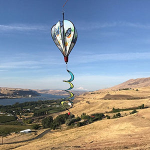 In The Breeze Blue Butterfly Hot Air Balloon Wind Spinner